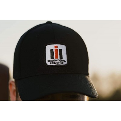 Baseball Caps Productions International Harvester IH Logo Hat- Solid Black - CD12CDFF3NP $17.25
