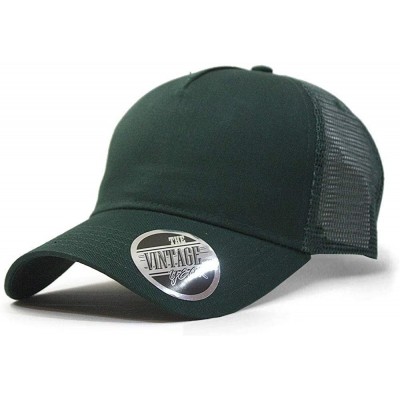 Baseball Caps Plain Two Tone Cotton Twill Mesh Adjustable Trucker Baseball Cap - Dark Green - CP12F431RW9 $11.91