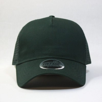 Baseball Caps Plain Two Tone Cotton Twill Mesh Adjustable Trucker Baseball Cap - Dark Green - CP12F431RW9 $11.91