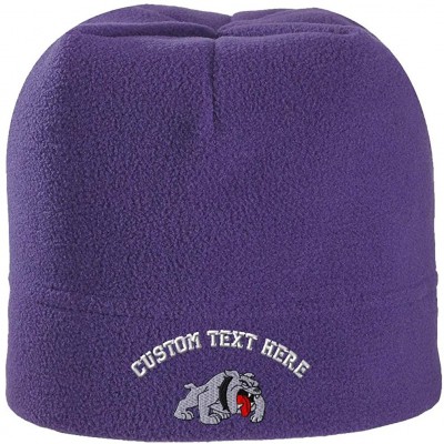 Skullies & Beanies Embroidered Bulldog Polyester Spandex Stretch - CB18H5NCH3H $21.96