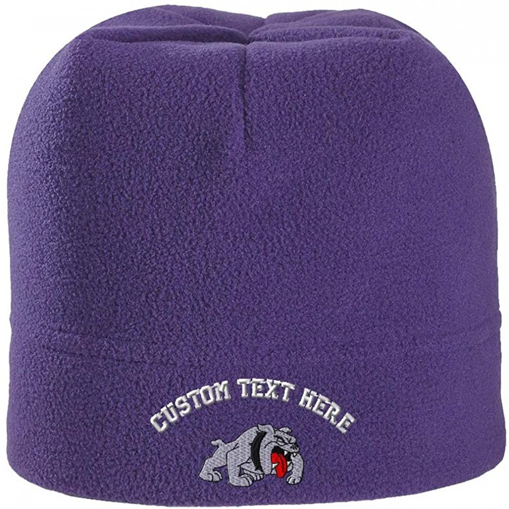 Skullies & Beanies Embroidered Bulldog Polyester Spandex Stretch - CB18H5NCH3H $21.96