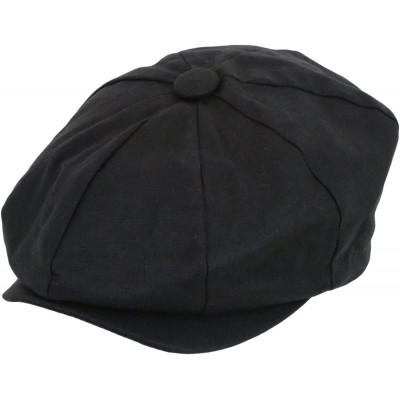 Newsboy Caps Men's Newsboy Linen Applejack Gatsby Collection Ivy Hats - Black - C412BNKA191 $11.59
