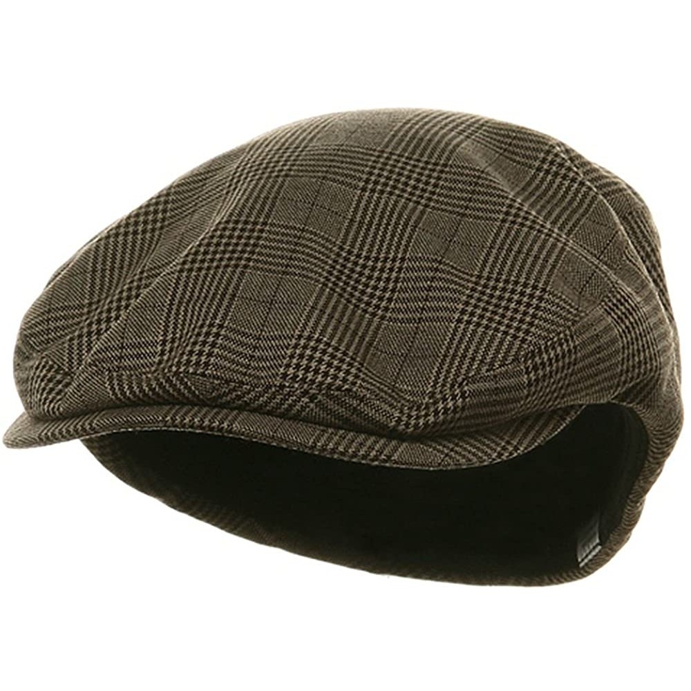 Newsboy Caps Big Size Elastic Plaid Fashion Ivy Cap - Brown - CT113HASMID $26.58