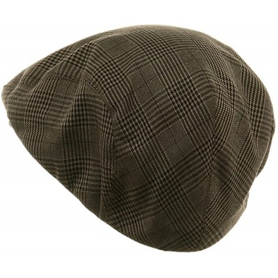 Newsboy Caps Big Size Elastic Plaid Fashion Ivy Cap - Brown - CT113HASMID $26.58