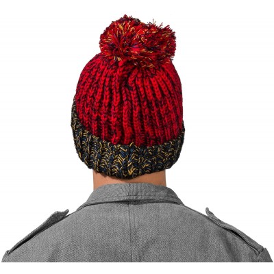 Skullies & Beanies Women's Echo Warm Pompom Knit Cuffed Beanie - Red - C6129W1QLYD $14.76