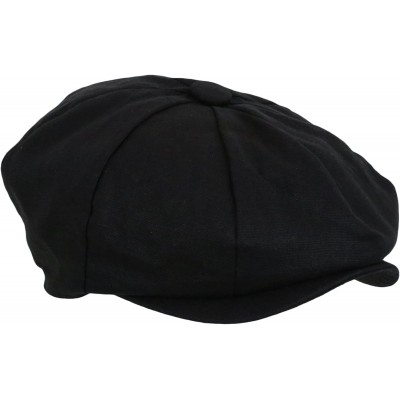 Newsboy Caps Men's Newsboy Linen Applejack Gatsby Collection Ivy Hats - Black - C412BNKA191 $11.59