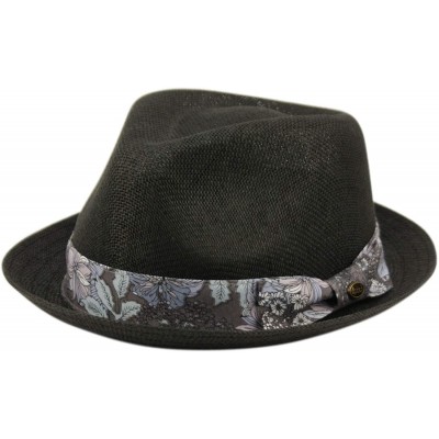 Fedoras Mens Summer Fedora Cuban Style Short Brim Hat - F2806black - CW18Q98IGWK $22.66