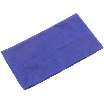 Headbands Women's Solid Stretch Wide Sports Headband Cotton Yoga Hairband Bandanas - Royal Blue - C5188NIN5TA $10.11