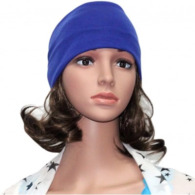 Headbands Women's Solid Stretch Wide Sports Headband Cotton Yoga Hairband Bandanas - Royal Blue - C5188NIN5TA $10.11