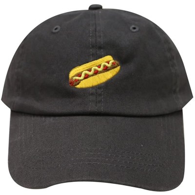 Baseball Caps Hotdog Cotton Baseball Dad Caps - Charcoal - CU12LQ2GBF5 $10.60