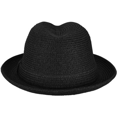 Fedoras Men Theo Braided Fedora - Black - CO12O207TY7 $37.79