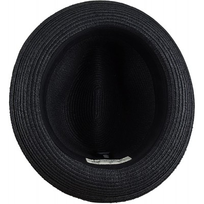 Fedoras Men Theo Braided Fedora - Black - CO12O207TY7 $37.79