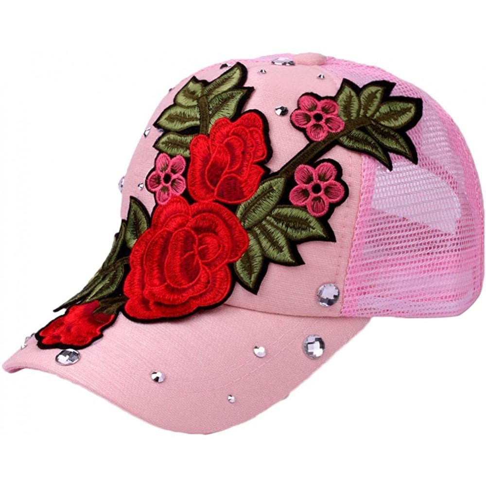Baseball Caps Unisex Rose Embroidered Adjustable Strapback Dad Hat Baseball Cap - Flower-6 - CF18WSL8UY2 $14.60