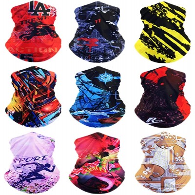 Balaclavas Multifunctional Magic Scarf Outdoor Headwear Bandana Sports Tube UV Face Mask for Workout Yoga 9pcs - Lot13 - CO19...