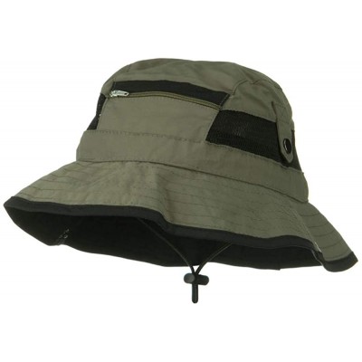 Sun Hats UV 50+ Side Snap Talson Sun Bucket Hat - Olive - CY122KLE35V $70.23