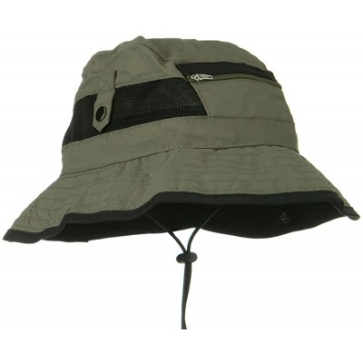 Sun Hats UV 50+ Side Snap Talson Sun Bucket Hat - Olive - CY122KLE35V $48.11