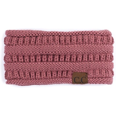 Headbands Stretch Ribbed Ear Warmer Head Band with Ponytail Holder (HW-21) (HW-817) (HW-826) - Mauve - CK18SDLKQXS $11.94