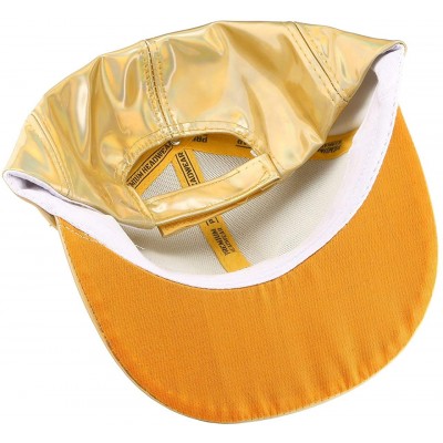 Baseball Caps Unisex Hip-hop Snapback Hat Hologram Laser Outdoor Flat Brim Baseball Cap - Gold - CX18I2EU7EZ $14.12