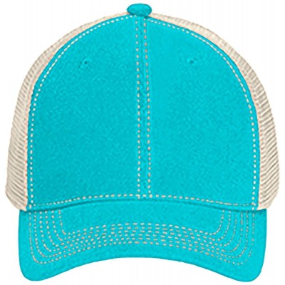 Baseball Caps Comfort Colors 105 Unstructured Trucker Cap - Lagoon Blu/ Ivry - C5183QLRXYC $8.29