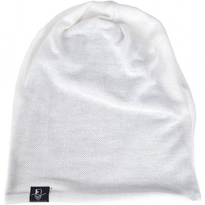 Skullies & Beanies Mens Slouch Hollow Beanie Summer Skullcap B090 - Solid-white - C11832O5DH8 $15.71