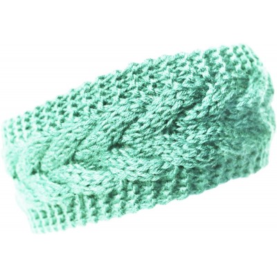 Cold Weather Headbands Plain Braided Winter Knit Headband - Mint - C7127D9S30B $8.30