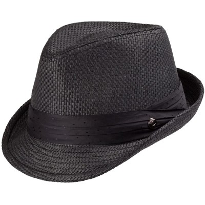 Fedoras Men's Stoli Fedora Hat - Black - CB115SM8WE3 $67.55