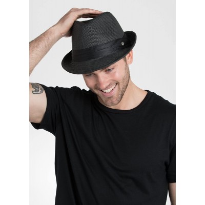 Fedoras Men's Stoli Fedora Hat - Black - CB115SM8WE3 $30.13