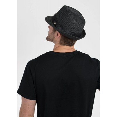 Fedoras Men's Stoli Fedora Hat - Black - CB115SM8WE3 $30.13