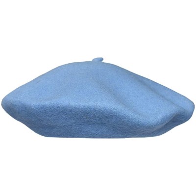 Berets Women's Wool Solid Color Classic French Beret Beanie Hat - Sky Blue - C912LCO1MER $8.05