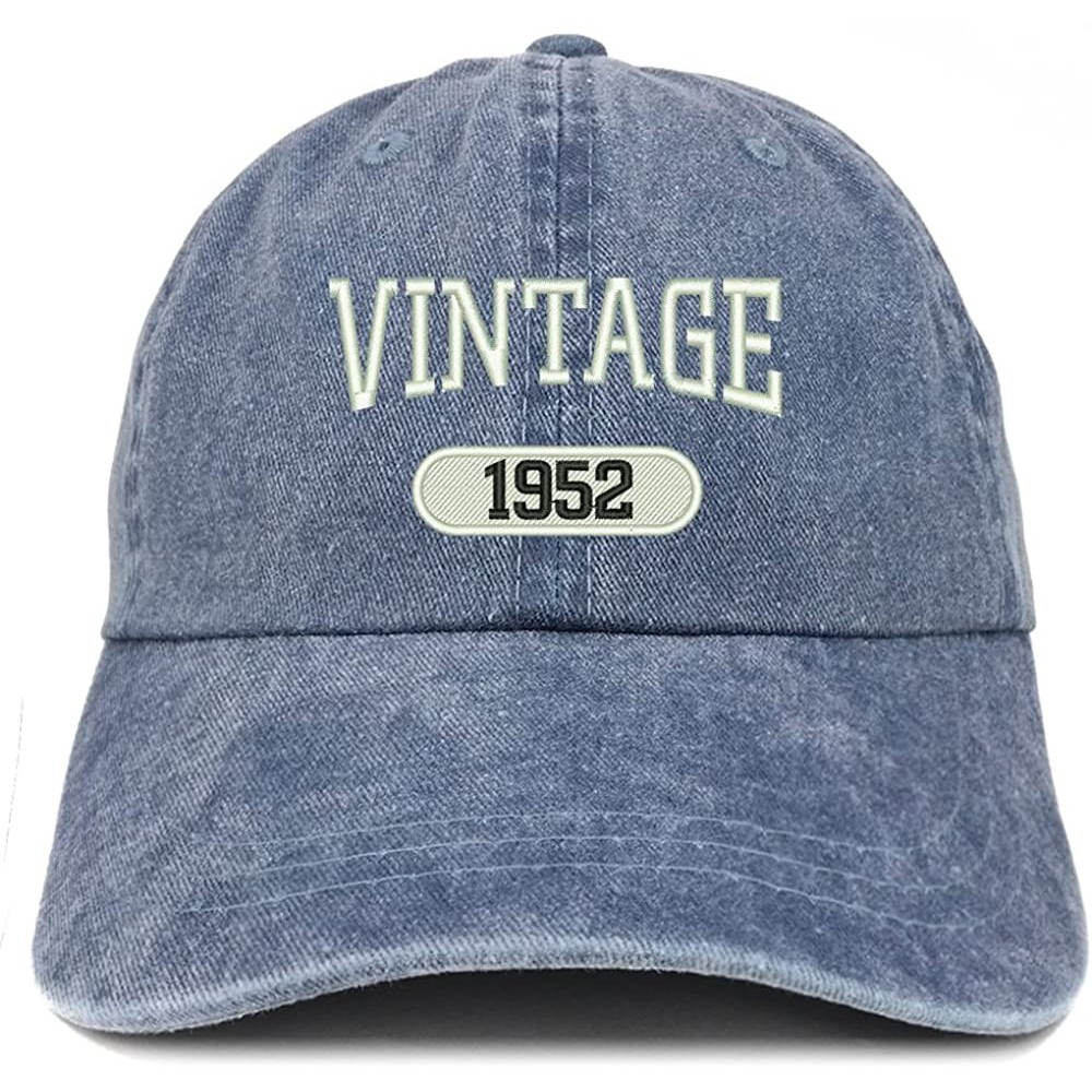 Baseball Caps Vintage 1952 Embroidered 68th Birthday Soft Crown Washed Cotton Cap - Navy - CJ180WYNXU8 $17.68