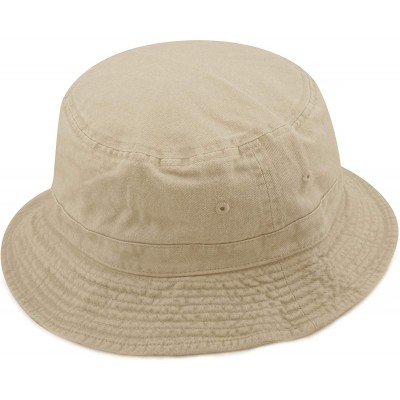 Bucket Hats 100% Cotton Canvas & Pigment Dyed Packable Summer Travel Bucket Hat - 2. Pigment - Sand - CE196EHS2IQ $12.69