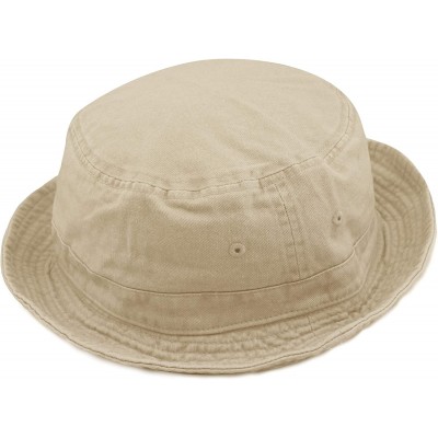 Bucket Hats 100% Cotton Canvas & Pigment Dyed Packable Summer Travel Bucket Hat - 2. Pigment - Sand - CE196EHS2IQ $12.69