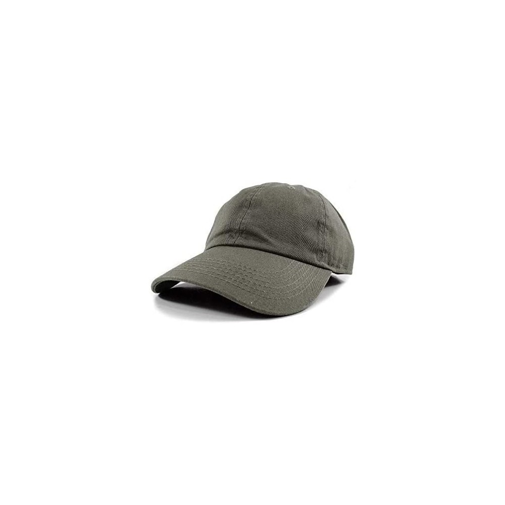 Baseball Caps Polo Style Baseball Cap Ball Dad Hat Adjustable Plain Solid Washed Mens Womens Cotton - Olive - CX18WDC2TE2 $10.85