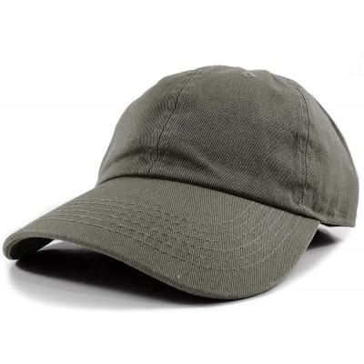 Baseball Caps Polo Style Baseball Cap Ball Dad Hat Adjustable Plain Solid Washed Mens Womens Cotton - Olive - CX18WDC2TE2 $10.85