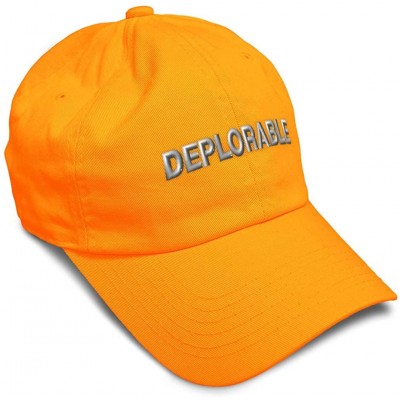 Baseball Caps Custom Soft Baseball Cap Destruction Word Deplorable A Embroidery Twill Cotton - Orange - C0195Q3EW0I $16.29