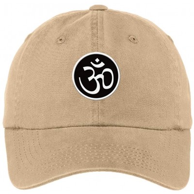 Baseball Caps AUM Yoga Meditation Symbol Ladies Garment Washed OM Hat Cap - Stone Color - CI114QCVXSX $24.72