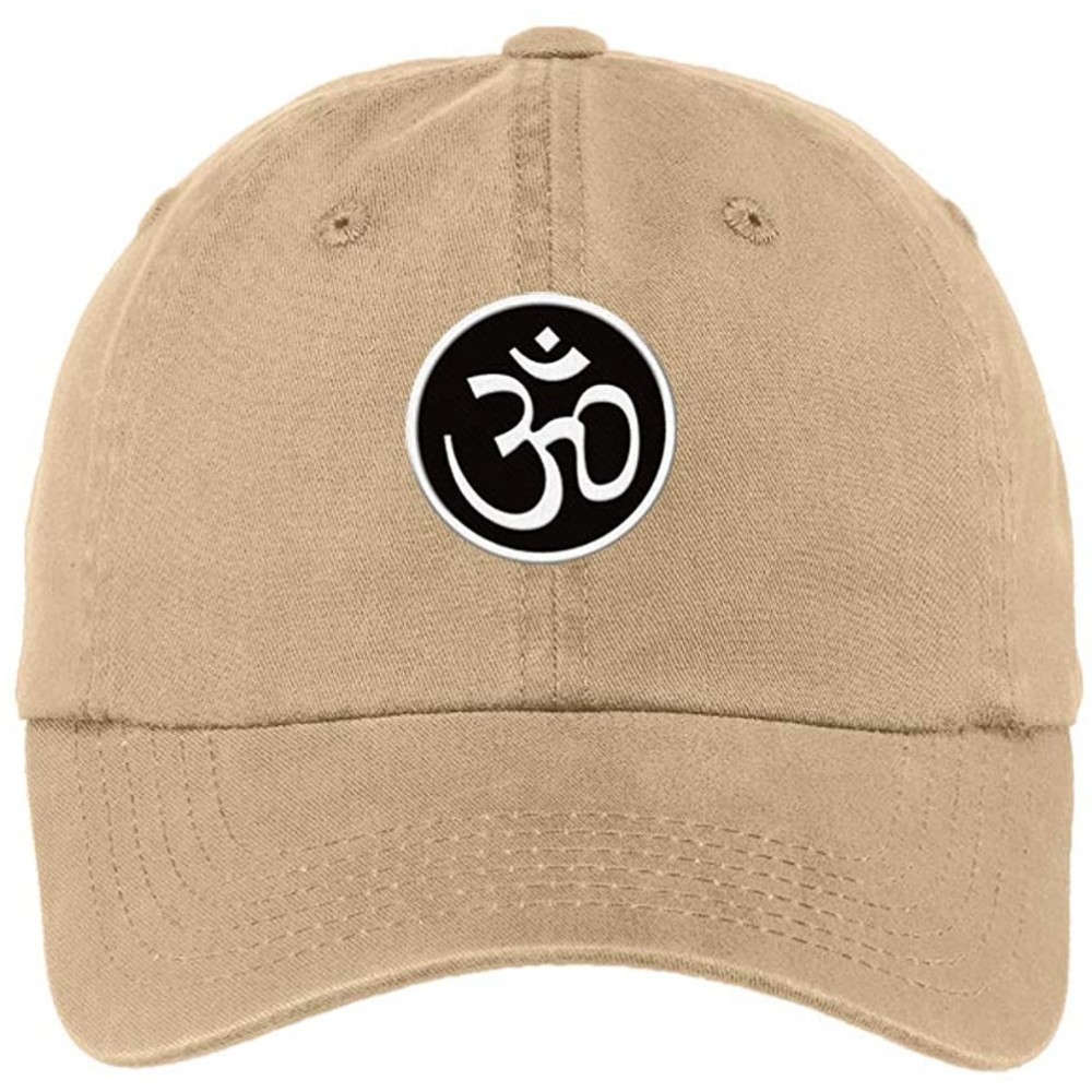 Baseball Caps AUM Yoga Meditation Symbol Ladies Garment Washed OM Hat Cap - Stone Color - CI114QCVXSX $24.72