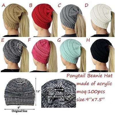 Skullies & Beanies Womens Winter Hats Warm Knitted Horsetail Lady Wool hat - 1 - CF18993UQLO $8.13