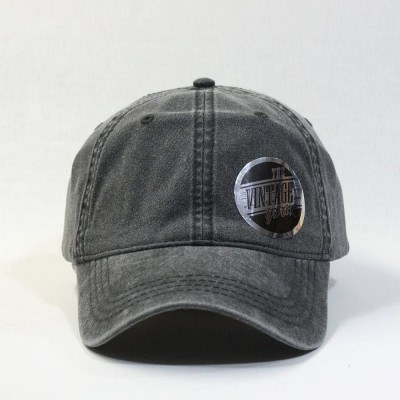 Baseball Caps Vintage Washed Dyed Cotton Twill Low Profile Adjustable Baseball Cap - Charcoal Gray 70p - CA12N468QB7 $14.39