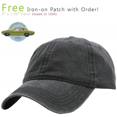 Baseball Caps Vintage Washed Dyed Cotton Twill Low Profile Adjustable Baseball Cap - Charcoal Gray 70p - CA12N468QB7 $14.39