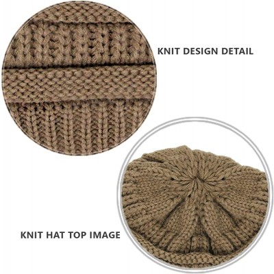 Skullies & Beanies Me Plus Winter Fleece Lined Soft Warm Cable Knitted Beanie Hat for Women & Men - Taupe - CT18KIYL7G2 $10.14