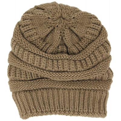 Skullies & Beanies Me Plus Winter Fleece Lined Soft Warm Cable Knitted Beanie Hat for Women & Men - Taupe - CT18KIYL7G2 $10.14