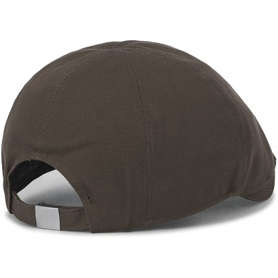 Newsboy Caps Cotton Solid Color Adjustable Gatsby Newsboy Hat Cabbie Hunting Flat Cap - Brown - C118H3ZMTEC $25.76