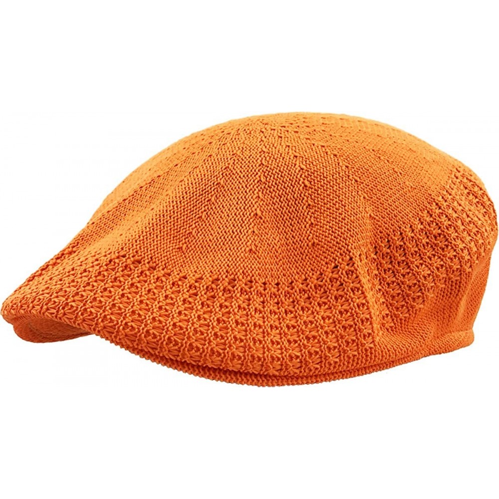 Newsboy Caps Classic Mesh Newsboy Ivy Cap Hat - Orange - C211JYQLNLX $7.68