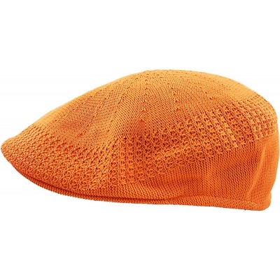 Newsboy Caps Classic Mesh Newsboy Ivy Cap Hat - Orange - C211JYQLNLX $7.68