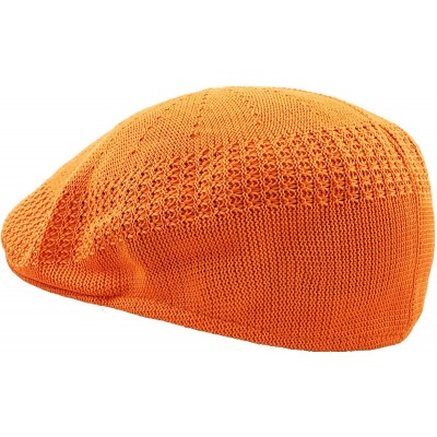Newsboy Caps Classic Mesh Newsboy Ivy Cap Hat - Orange - C211JYQLNLX $7.68