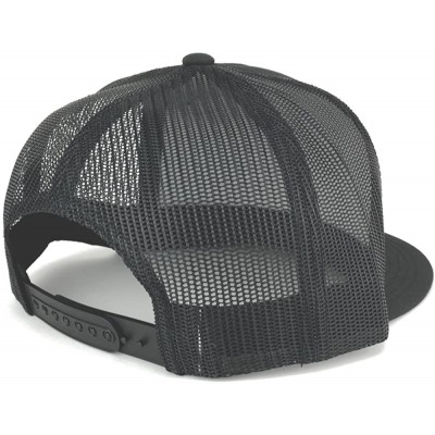 Baseball Caps Japan Flag 5 Panel Flatbill Trucker Mesh Snapback Cap - Charcoal - CA18DOWRD2Z $22.13