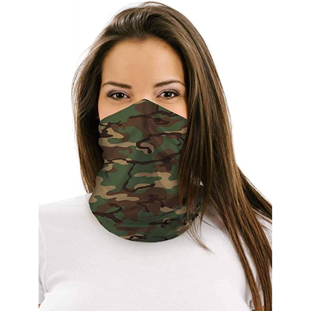 Balaclavas Triangular Bandana Neck Gaiter Balaclava Hanging Ear Bandana for Women Men Outdoor sports - B-green109 - C41987Z8M...