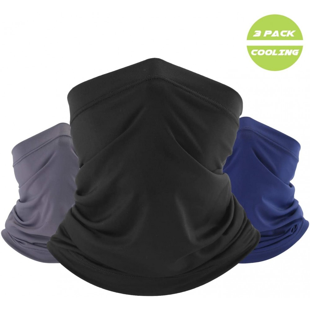 Balaclavas Summer Face Scarf Neck Gaiter Cooling Dustproof Masks 3 Pack - Gray- Black- Royal Blue - C518QRG87X3 $15.59