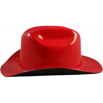 Cowboy Hats Western Cowboy Hard Hat with Ratchet Suspension (Red) - Red - C1189QOSGRT $34.90